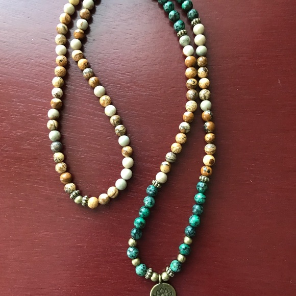 African turquoise and picture jasper Mala/bracelet/necklace - Picture 4 of 7